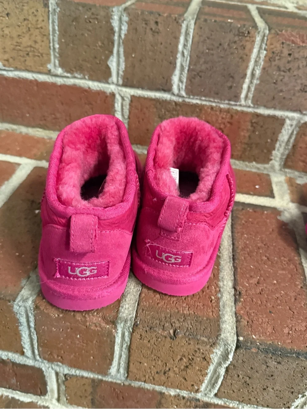 Ugg Kids Cozy Hot Pink Slip-On Boots and Slippers Set